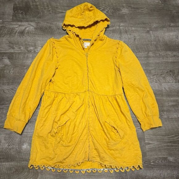 Lilka Anthropologie Yellow Zip Up Jacket Size Large - Picture 1 of 8